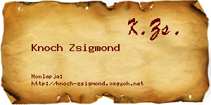 Knoch Zsigmond névjegykártya